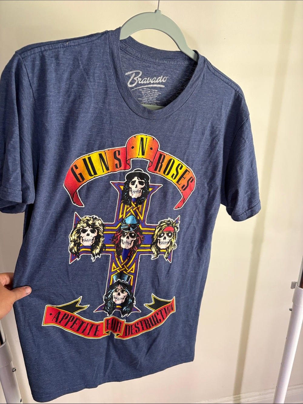 Bravado Navy Guns N' Roses Appetite Cross Graphic Tee